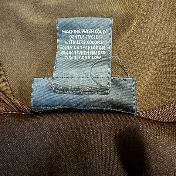 Style & Co Brown Ruched Twist Front Midi Dress | Stretchy Sheer Layered L - Picture 4 of 7